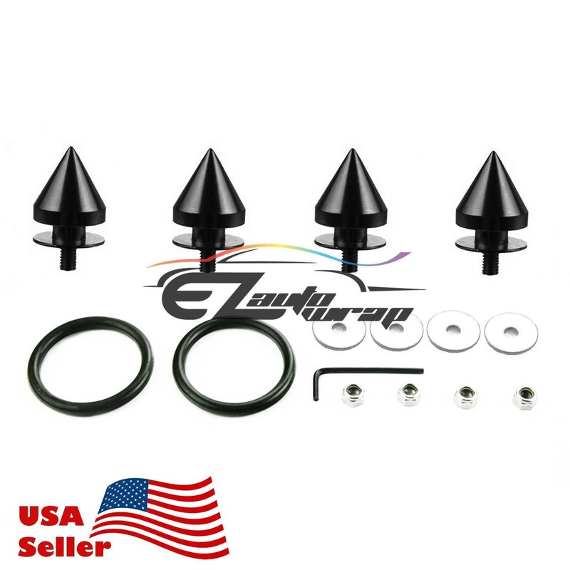 Black-Spike Spiked Quick Release Fasteners for Car Bumpers Trunk Fender