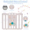 HONEY JOY Baby Play Yard, 16 Panel Owl Style Infant
