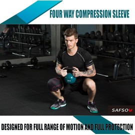 SAFSOU 2 Pack knee sleeve for Knee Pain,Knee Compression Sleeve for Men and Women, Running, Working out, Weight Lifting (Large)