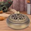 Antique Incense Burner Brass Holder with Lid Fireproof Cotton Interior