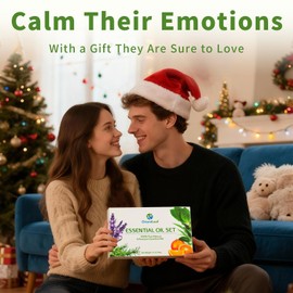 ORIENTLEAF Essential Oils Set for Diffusers, Christmas Essential Oils Gifts for Women, Aromatherapy Stocking Stuffers, Lavender, Eucalyptus, Lemongrass, Sweet Orange, Peppermint, Tea Tree (6x10ml)