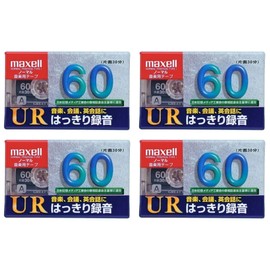 maxell UR VX-UR60x4 Cassette Tape, 60 Minutes, Normal Position, Unopened, UR-60L, Set of 4