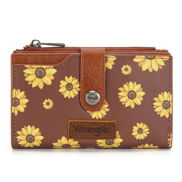 Wrangler Wallet for Women Bifold Card Holder with Zipper Pocket