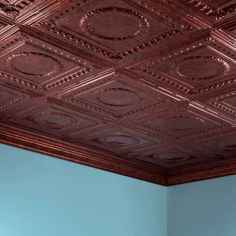 Fasade - 2ft x 4ft Rosette Glue Up Ceiling Tile/Panel