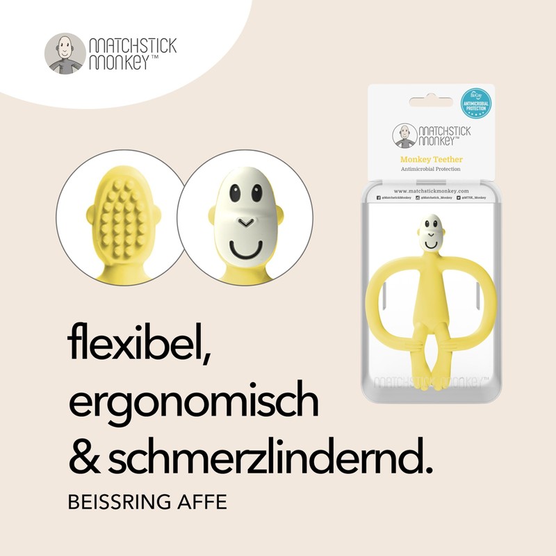 Matchstick Monkey Antimicrobial Teether / Teething Aid / Gel Applicator