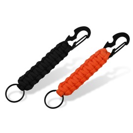 YCConcept 2 Pieces Carabiner Keychain Hook Paracord Keychain with Carabiner Heavy Duty Keychain Lanyard for Backpack Camping/Hiking/Fishing