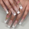 Kamize Long Fake Nails Butterfly Press on Nails Nude Full