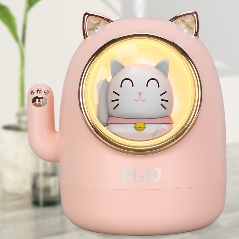 Humidifier Aroma Diffuser Cat Shape 400ml Capacity Timing Humidifier Home