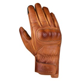 H-Cube Motorcycle Gloves Waxed Leather Hard Knuckles Windproof Touchscreen Motorbike Quad Moped ATV Dirt Bike Motocross Men (S)