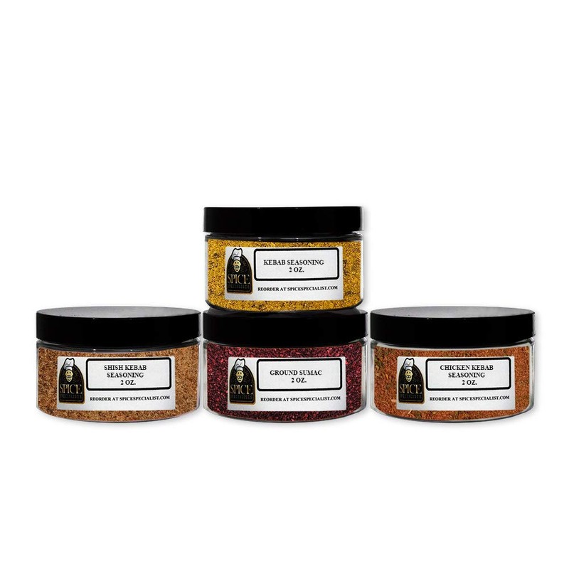 Kebab Assortment - Contains: 4 Assorted Seasonings in Plastic Jars