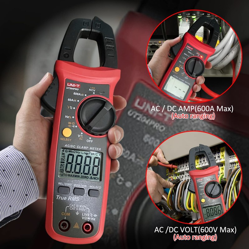 UNI-T UT204PRO Current Clamp, True-RMS Clamp Meter, Clamp Multimeter Measures