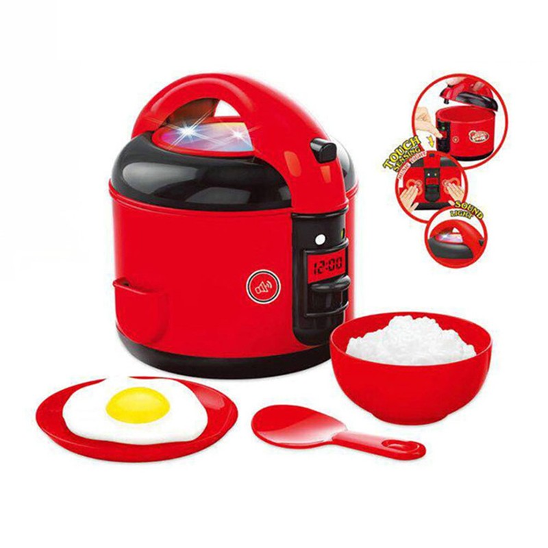 6pcs/set Kitchen Pretend Play Rice Cooker with Light and Sounds
