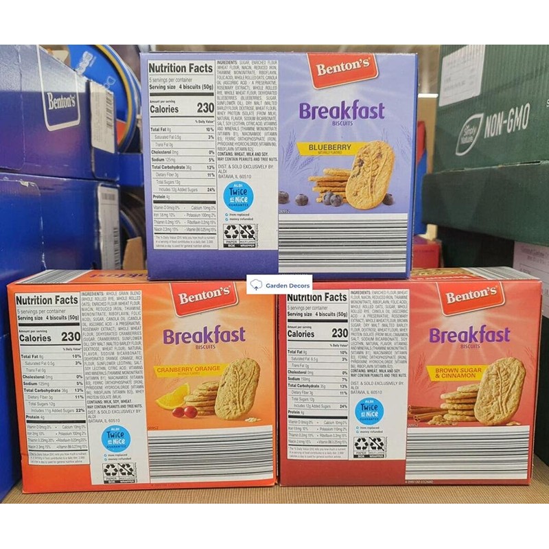 Benton's Break Biscuits 3 Flavors Blueberry, Cranberry Orange, Brown Sugar
