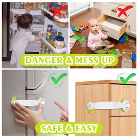 5 Pack Refrigerator Door Lock, Mini Fridge Lock Child Safety, Child Proof Cabinet Locks, Fits Perfectly for Locking Cabinets, Sliding Door, Drawers, Toilet Seat, Freezer, Closet Seat, Window, Oven