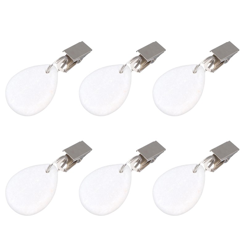 6Pcs Tablecloth Weights Marble Stainless Steel Small Size Waterproof Rustproof