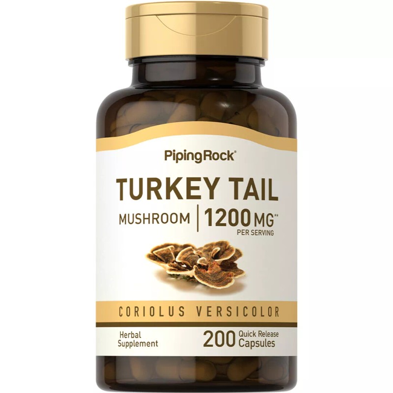Piping Rock Turkey Tail Mushroom Capsules | 1200mg | 200