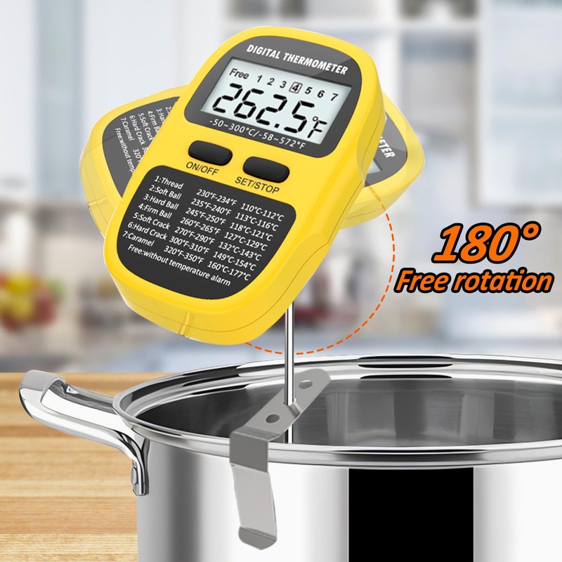 Efeng Waterproof Programmable Digital Candy Thermometer for Candy Making with