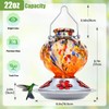 BOLITE Hummingbird Feeder, Hand Blown Glass Hummingbird Feeders for Outdoors