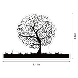 Valentine's Day Love Clear Stamps for Card Making, Love Tree Background Clear Rubber Stamps for Holiday Card Making Decoration DIY Scrapbooking Transparent Album Decor Paper Craft