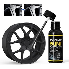 XTryfun - Pintura de Retoque para Llantas Negro Brillante, Kit de Reparación de Llantas para Rozaduras de Bordillo, Pintura de Retoque pa...