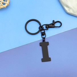 Initial Letter Keychain Monogram Letter Keychain Letter I Alphabet Keyring for Handbag Wallet Purses Backpack Metal Letter Key Ring for Friends Colleague Stainless Steel Letter Pendant Car Keyring