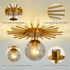 UOFUS Gold Sunburst Semi Flush Mount Ceiling Light Fixture with