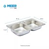 CNX Tarja Doble Acero Inoxidable (84x48cm) Con Kit Instalación