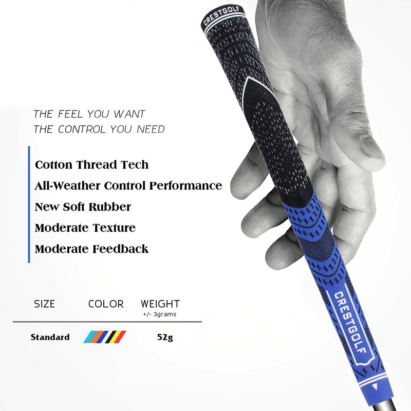 Crestgolf Updated Multi Compound Golf Grips for Golf Clubs Set