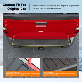 powoq Rear Bumper Step Pad Compatible with 2022-2025 Ford Maverick Tailgate Sill Cover Rear Door Entry Guard TPE Step Protector Replacement for 2022 2023 2024 2025 Ford Maverick Accessories
