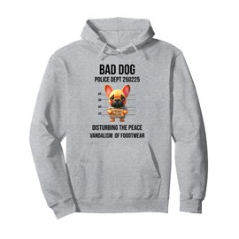 French Bulldog Funny Dog Mugshot For Dog Lover Puppy Owner Pullover Hoodie