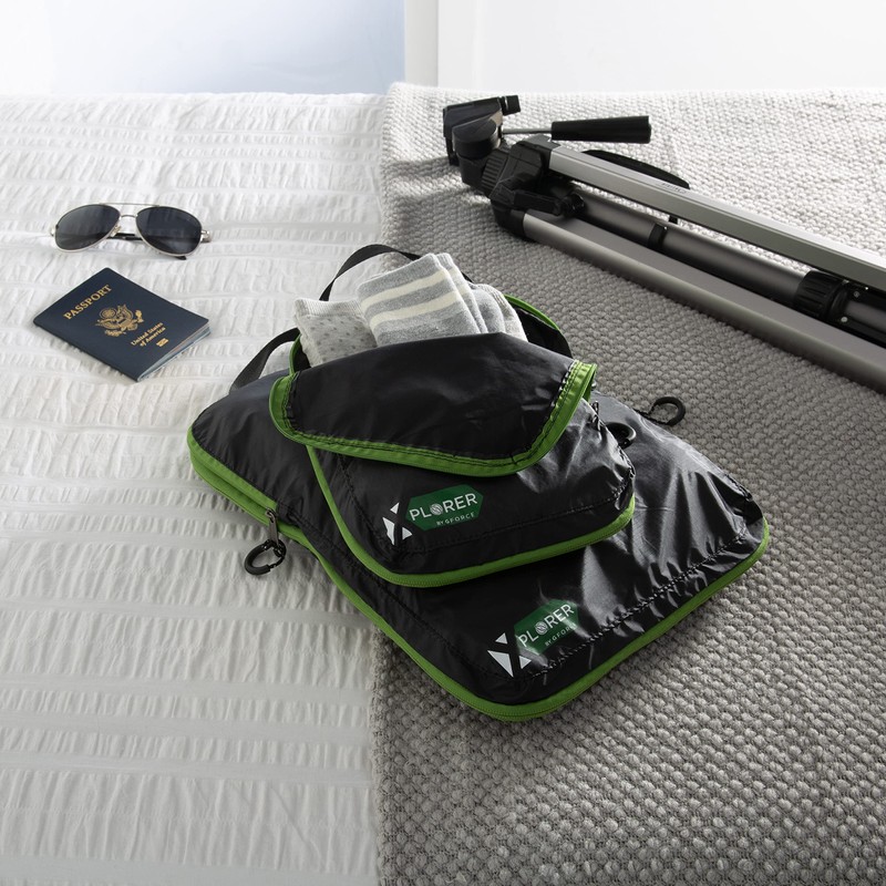 Xplorer by Gforce 3 Piece Travel Accessory-Packing Cube, Black