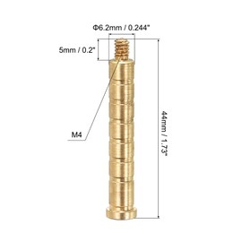 PATIKIL 150 Grain Archery Arrow Insert 0.244 Inch, 6 Pack Brass Arrow Weight Bolt for Field Points Shaft
