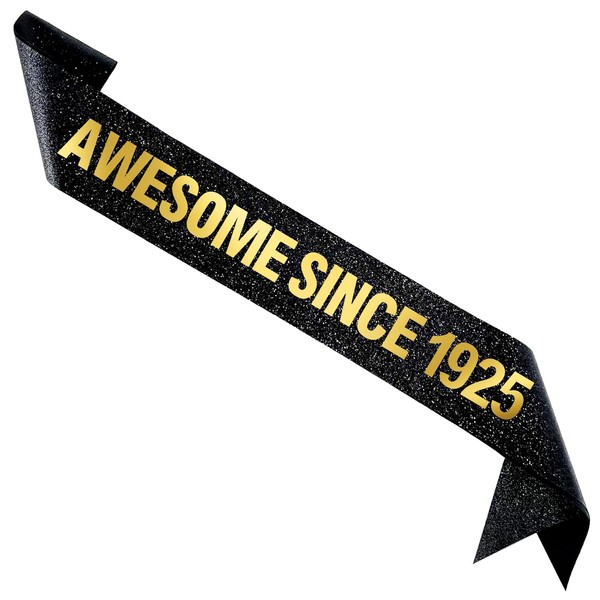 FXPATYY 1925 100th Birthday Sash for Men Women, Soft Stain