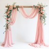 ShinyBeauty Wedding Arch Curtains Fabric 2 Panels 16 Feet Peach