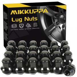 MIKKUPPA 24pcs M14x1.5 OEM Lug Nuts - Replacement for 2015-2024 Ford F-150 F150 Expedition Lincoln Navigator Factory Wheels, Black OEM Solid One Piece Design Large Acorn Seat Tire Lug Nuts