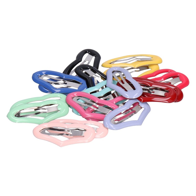 50 Pcs Little Pet Hair Clips Mini Peach Heart Hairpin