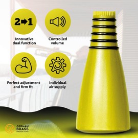 GERMAN BRASS PRODUCTIONS trumpet mute | silencer with dual function as practice and mouthpiece mute for trumpet | adaptable for all trumpets | trumpet accessories made in Germany | Yellow
