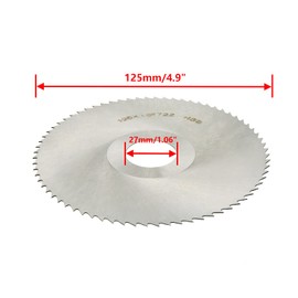 Rannb Slitting Saw Blade 72T HSS Circular Saw Blade 125mm/4.9" Dia