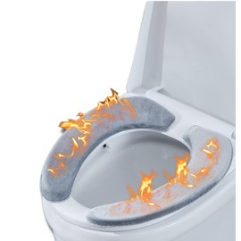 SWEPGOODS Thick Warm Cushioned Toilet Seat Cover | Stick-On Washable Reusable Toilet Memory Foam Cushion Pad for Elongated Toilets