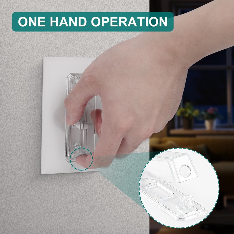 CLYMENE 4 Pack Light Switch Cover Guard, Child Proof Wall