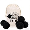 6 Pack Wool Dryer Balls, Black, 2.75 in/7 cm