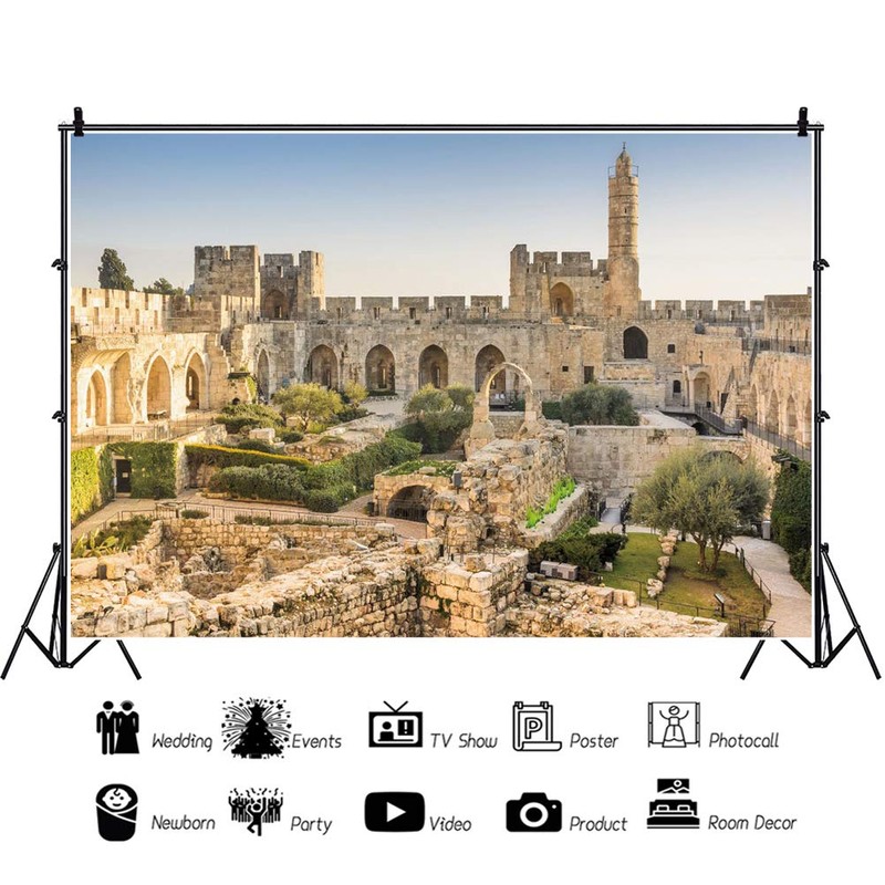 Pnylzzyxh Jerusalem Backdrop Israel Historical Site Backdrop Old City Tower