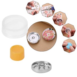 Cover Button Kit, Covered Flat Back Buttons DIY Round Base Self Solid Fabric Cloth Pins Adjustable Refill Forms Replacement Buckle Making Tool for Jeans Coat Single Hole Sewing