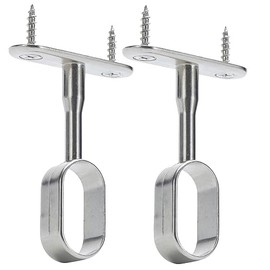 Mid Hanger for Oval Closet Rod (15mm x 30mm) | Polished Chrome | 2 Pack