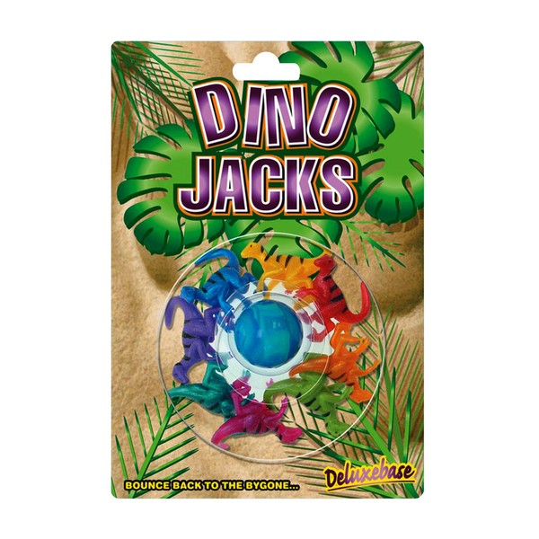 Deluxebase Jacks Game - Dinosaures de Jeu d'Osselets Classique avec Balle pour Les Enfants. Jeu Rétro Amusant sur Le Thème des Animaux pour Jouer Entre Amis et en Famille