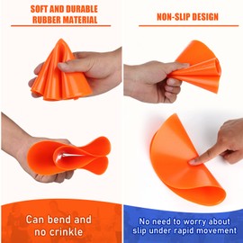 SIFENYU Spot Markers 9inch Rubber Agility Dots Flat Cones Non Slip Sports Dots Floor Spots Agility Markers for Kids Soccer Football Basketball Speed Agility Training (Orange, 18)