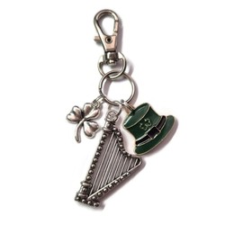 IRELAND themed charm bag clip keyring gift, Irish Ireland travel vacation holiday homeland present, St Patricks day novelty gift favors