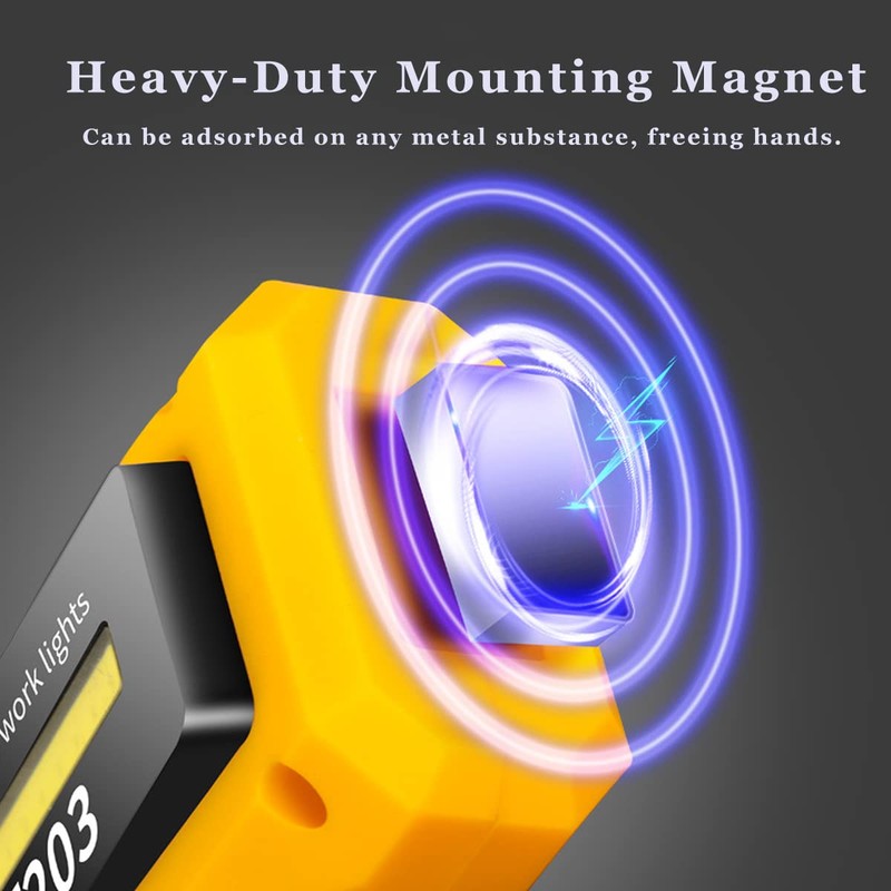 Rechargeable Work Light, Compact Rechargeable Flashlight, with 3 Modes, COB