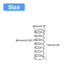 QUARKZMAN 5 x Compression Spring Compression Springs 304 Stainless Steel Spring Spring Tension Springs Spring 4 mm AD 0.4 mm Wire Size 10 mm Free Length Coil Spring Coil Springs Spring Steel Spring