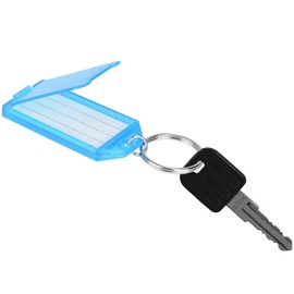 20 PCS Key Tags,XCOZU Coloured Plastic Key Fobs Tags Key Rings with Labels is Used for The Name ID Tags of The Key,Luggage,Pet and Bag,Writable Paper Card Keyring Tags with Split Ring Keys Tags